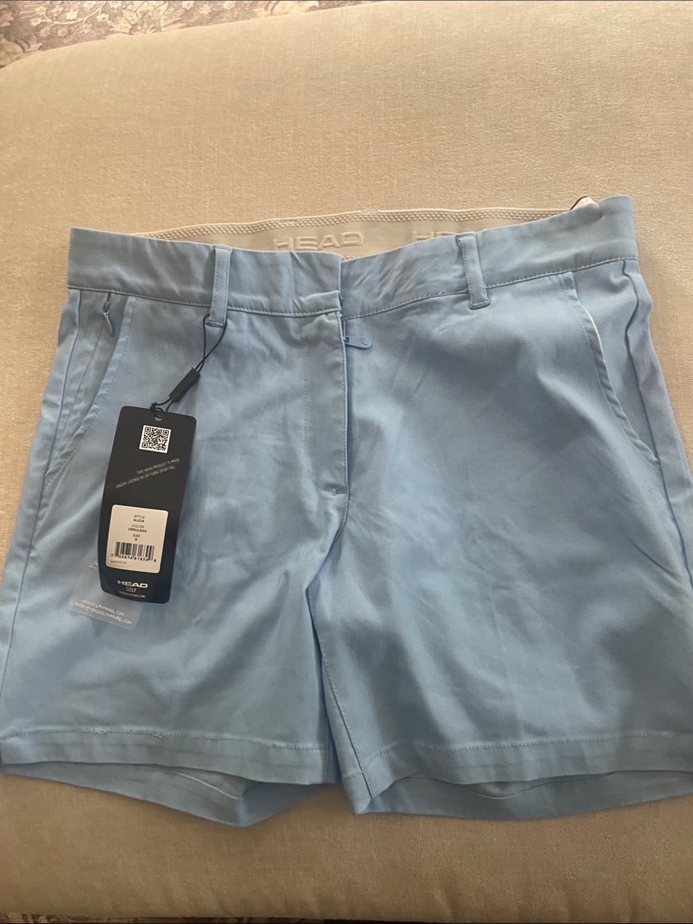 HEAD Women's Light Blue Athletic Shorts with Belt Loops